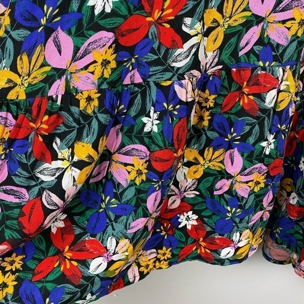 ELOQUII Elements Plus Size Knot Front Floral Print Flounce Dress, Size 20